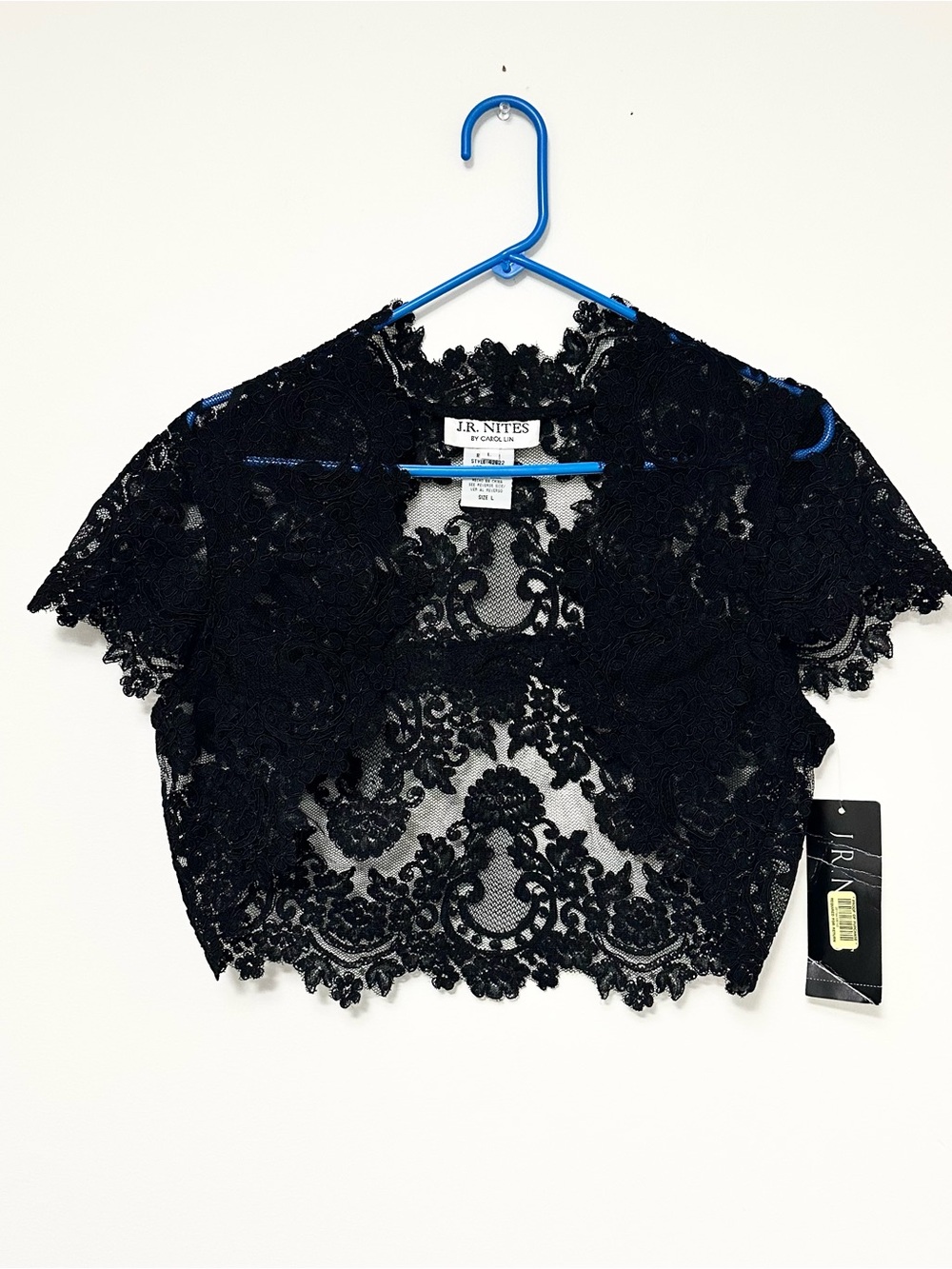 J.R. Nites by Carol Lin NEW Black Lace Cropped Bolero Whimsigoth Ornate Fairy